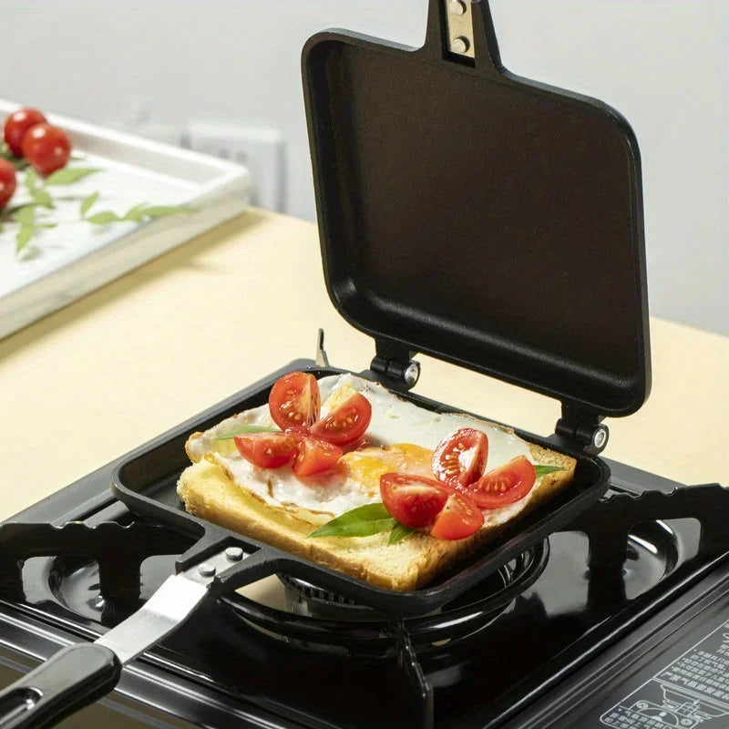 Gas Non-Stick Sandwich Maker Iron Bread Toast Breakfast Machine Waffle Pancake Baking Barbecue Oven Mold Mould Grill Frying Pan