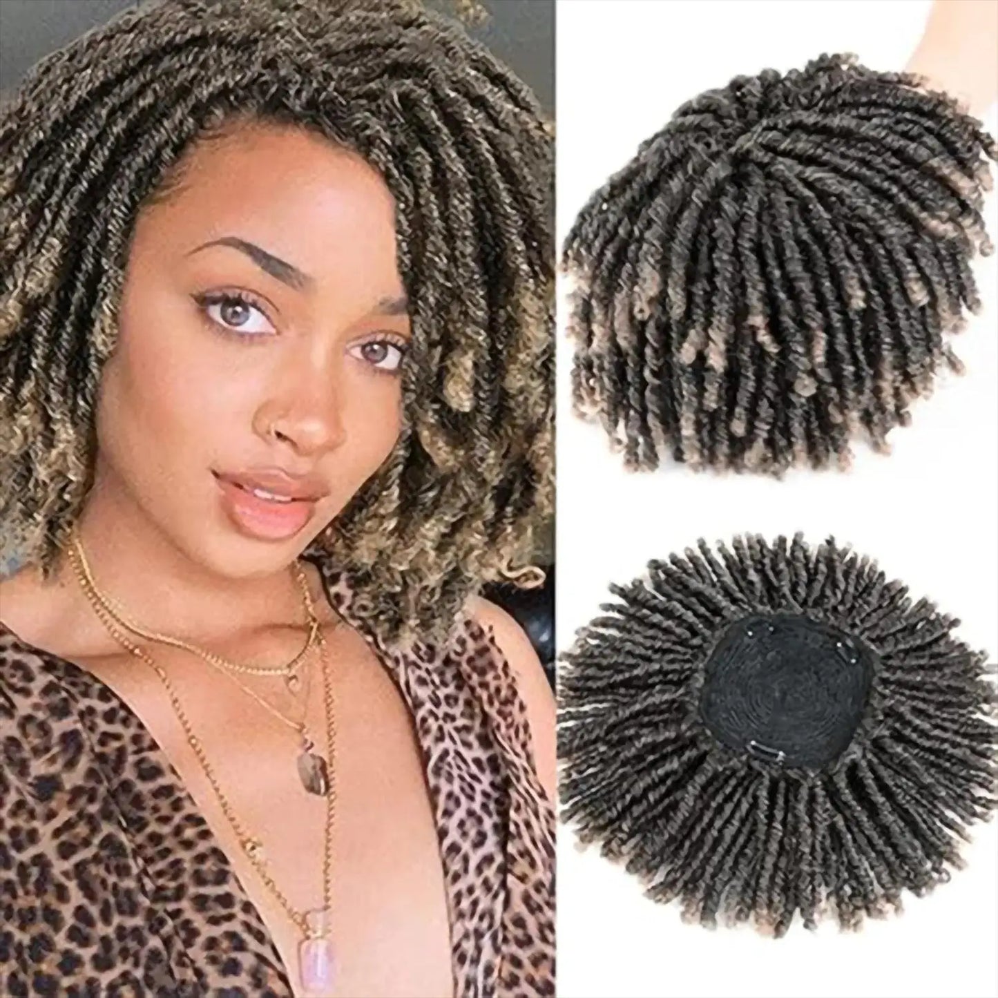 Dirty braids, head covers, synthetic wigs, synthetic braids, chemical fiber semi-wigs, dirty braids, braided wigs Unisex