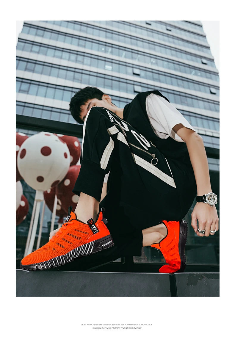 YRZL Men Casual Sport Shoes Breathable Lightweight Sneakers Outdoor Mesh Running Shoes Athletic Jogging Tenis Walking Shoes Man