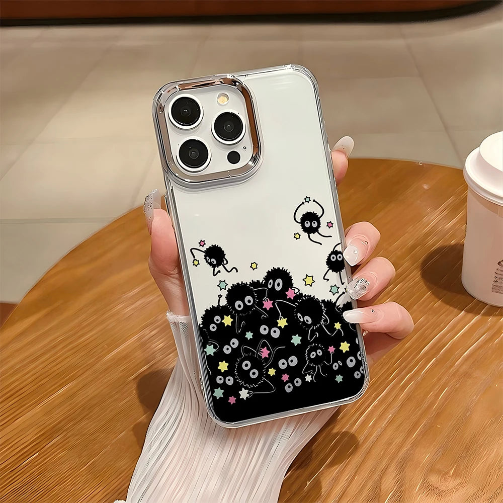 Lovely Black Monster Soot Sprites Phone Case For iPhone 17 16e 16 15 14 13 12 11mini Pro Max X XR XSMAX 8 7 Air Plus Soft Cover