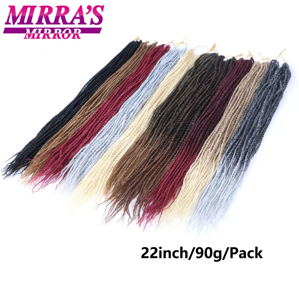Senegalese Twist Crochet Hair 14/18/22 Inch Synthetic Mini Senegalese Crochet Braids for Black Women 30 Roots/Pack Braiding Hair