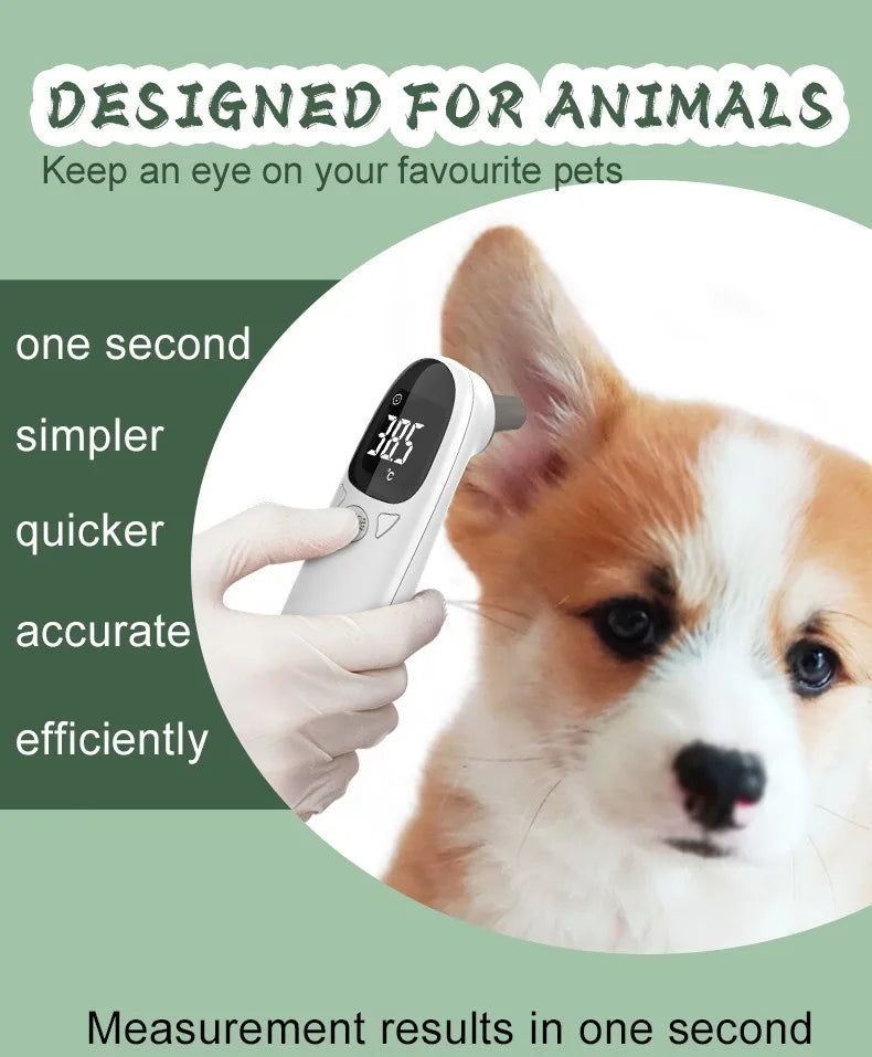 Infrared Pet Dog Cat Ear Thermometer Medical Animal Measuring Electronic Thermometer Non-contact Home Veterinary Equipment Quick