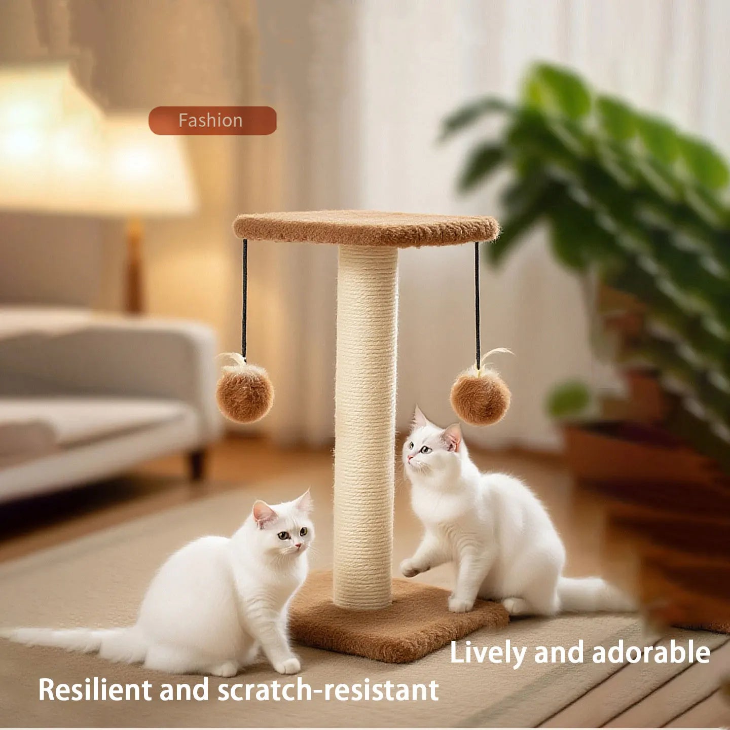 Agave Non-Shedding Cat Tree Vertical Scratching Post with Toy Self-Amusement Cat Toy Scratching Board for Cats