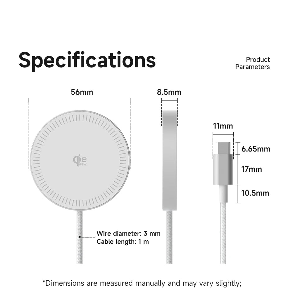 Hagibis Qi2.2 Dual-sided Magnetic Wireless Charger 15W 25W Magnetic Fast Charging Pad for MagSafe iPhone 17/16/15 Pro Airpods