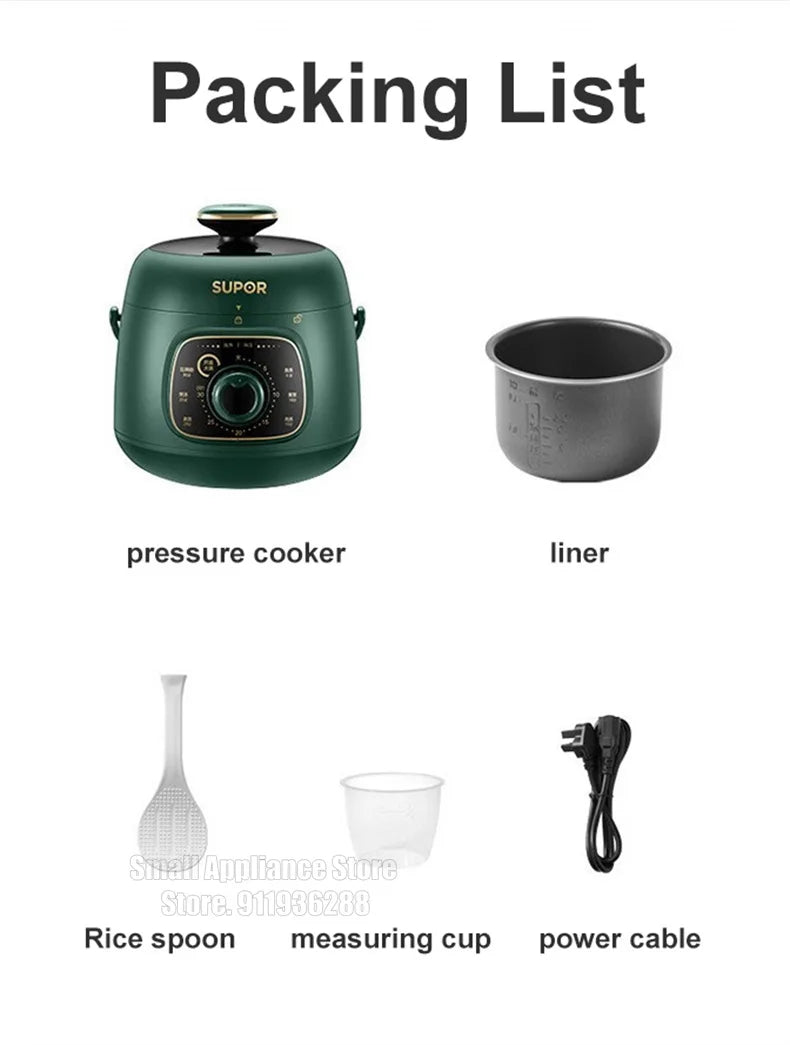 SUPOR Pressure Cooker 1.8L Electric Rice Cooker Automatic Stewing Electric Cooker Small Household Appliances For 1-4 People