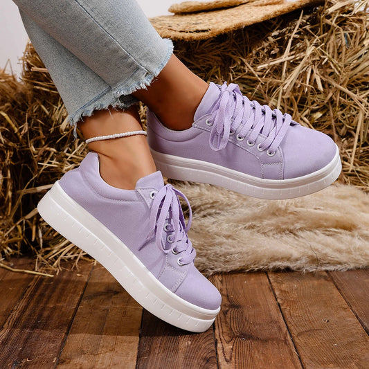 Women Sneakers 2025 New Fashion Casual Shoes Femme Summer Designer Sneakers Women Lace Up Platform Tennis Sport Shoes Female