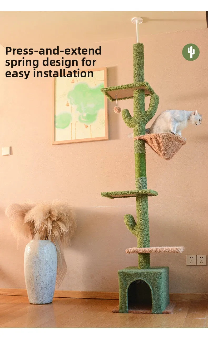 Winter Cactus cat tree, cat climbing frame, cat climbing pole, cat jumping platform, cat tower, pet toys, pet climbing frame