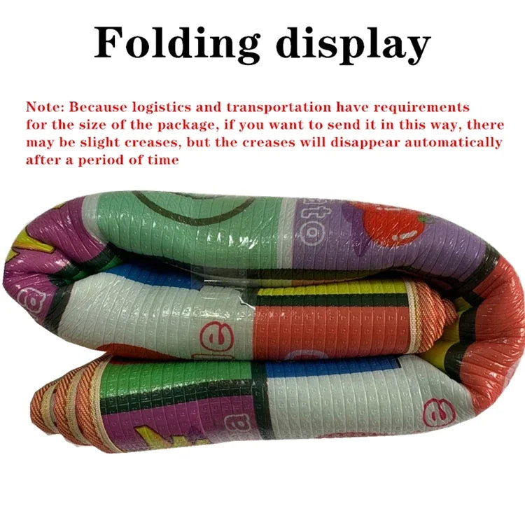 Thicken 1cm/0.5cm Baby Crawling Play Mats 200*180cm Folding Mat Carpet Play Mat for Children's Safety Rug Toys Gift Have Creases