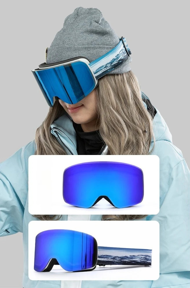 Double Layer UV400 Ski Goggles Anti-Fog Anti-UV UV400 REVO TPU Glasses Eyewear for Adult Skiing Outdoor Sports Snowboard Winter