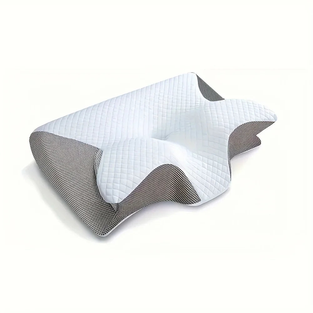 Ergonomic Contoured Neck Horn Pillow - Soft Yet Firm Support for All Sleep Positions, Side/Back/Stomach Sleepers Shoulder Relief