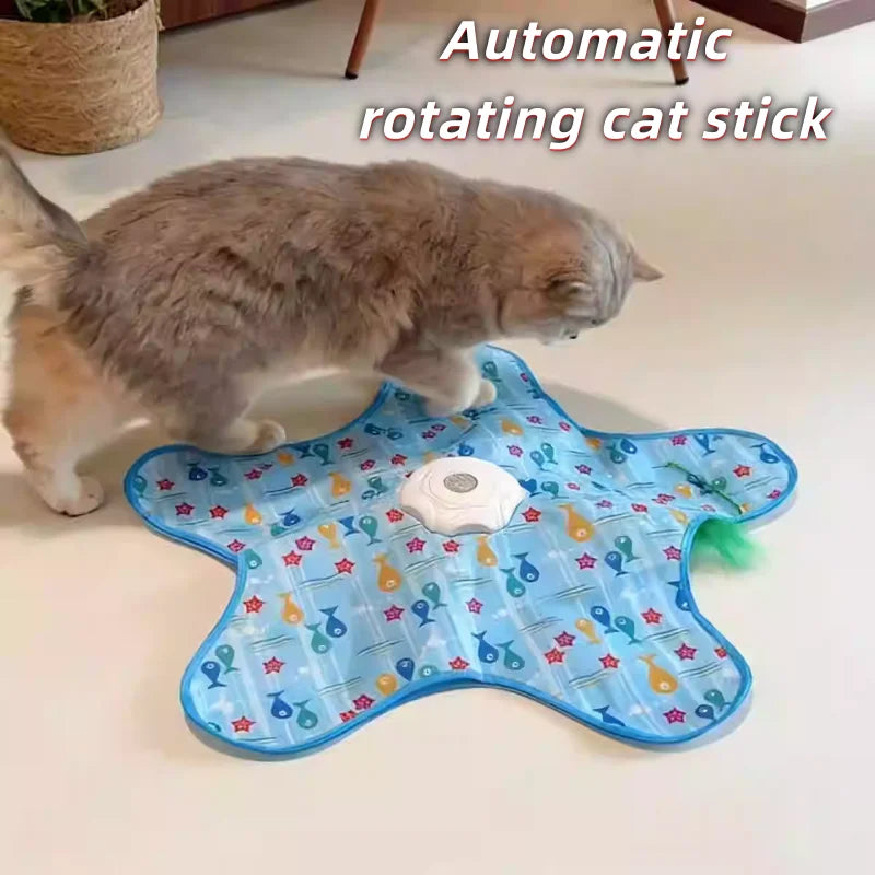 Cat and Dog Toy Interactive Hide and Seek Cat Toy with Mouse Squeak Motion Activated Mobile Hidden Feather Kitten Teasing Toy