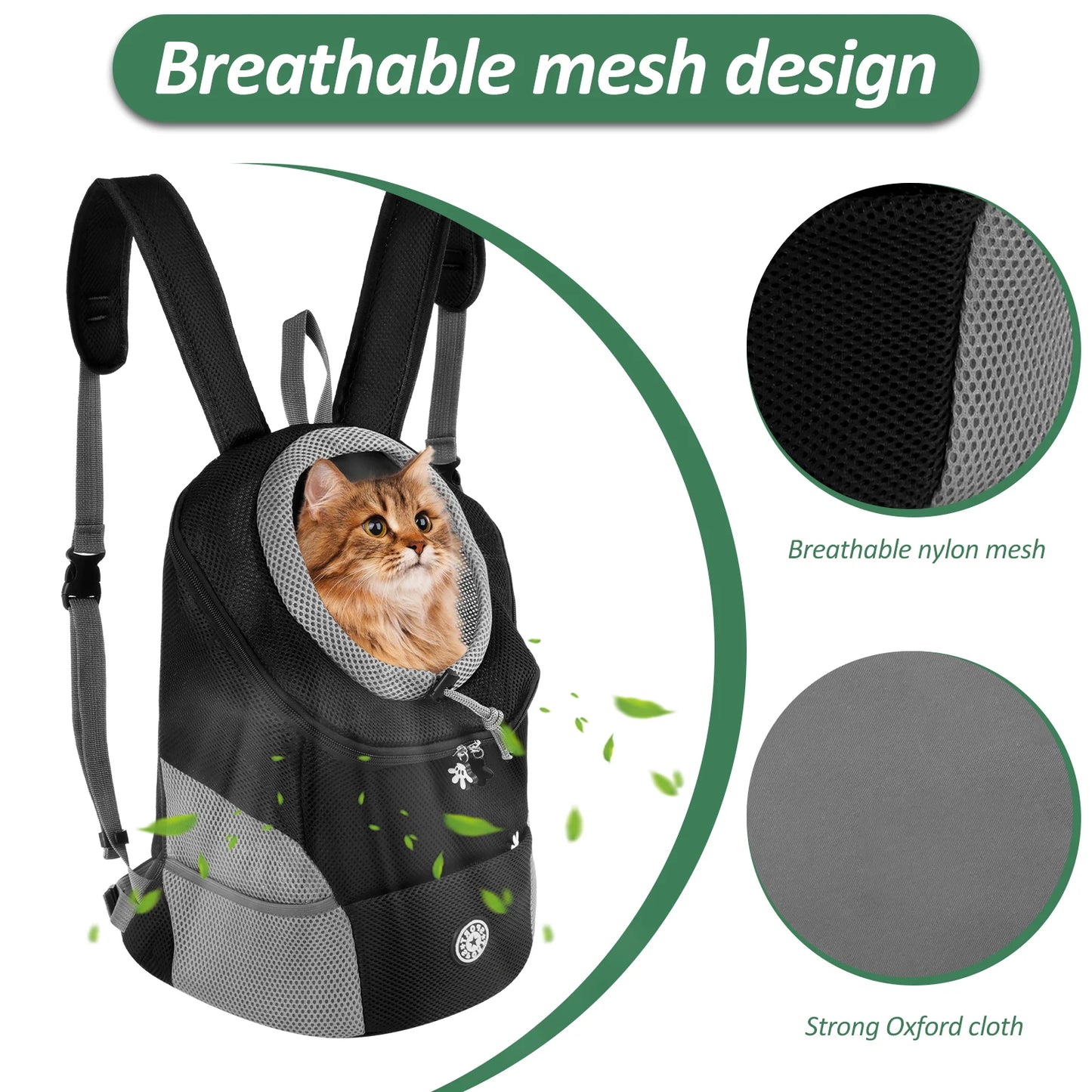 Pet Cat Carrier Backpack Breathable Oxford Cloth Portable Travel Puppy Dog Transport High-capacity Improve Air Circulation