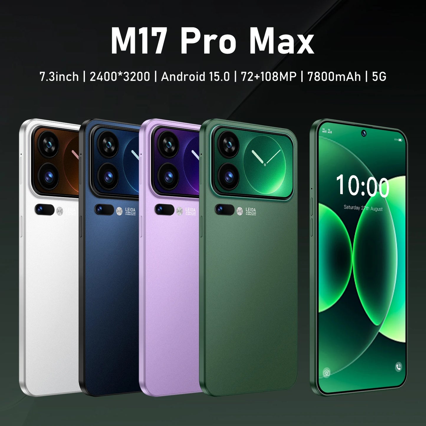 2026 New Hot M17 Pro Max Original Global Version Intelligent 4G 5G Snapdragon 8 Gen4 7800mAh Battery Dual Card Dual Standby