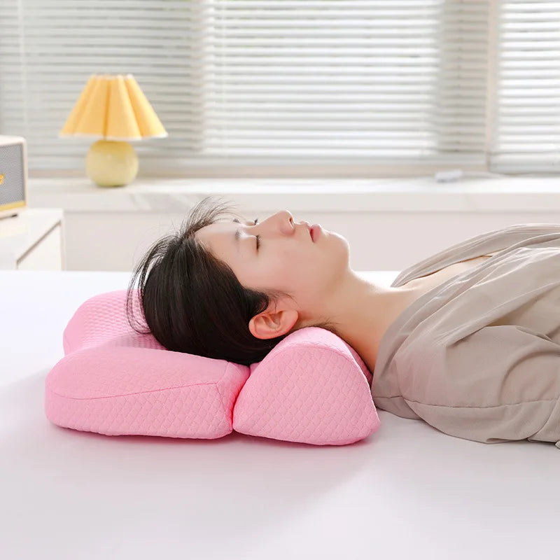 Cervical Pillow Memory Foam Core, Ergonomic Curve Design, Enhanced Neck Contour, Head Support, Relieves Fatigue