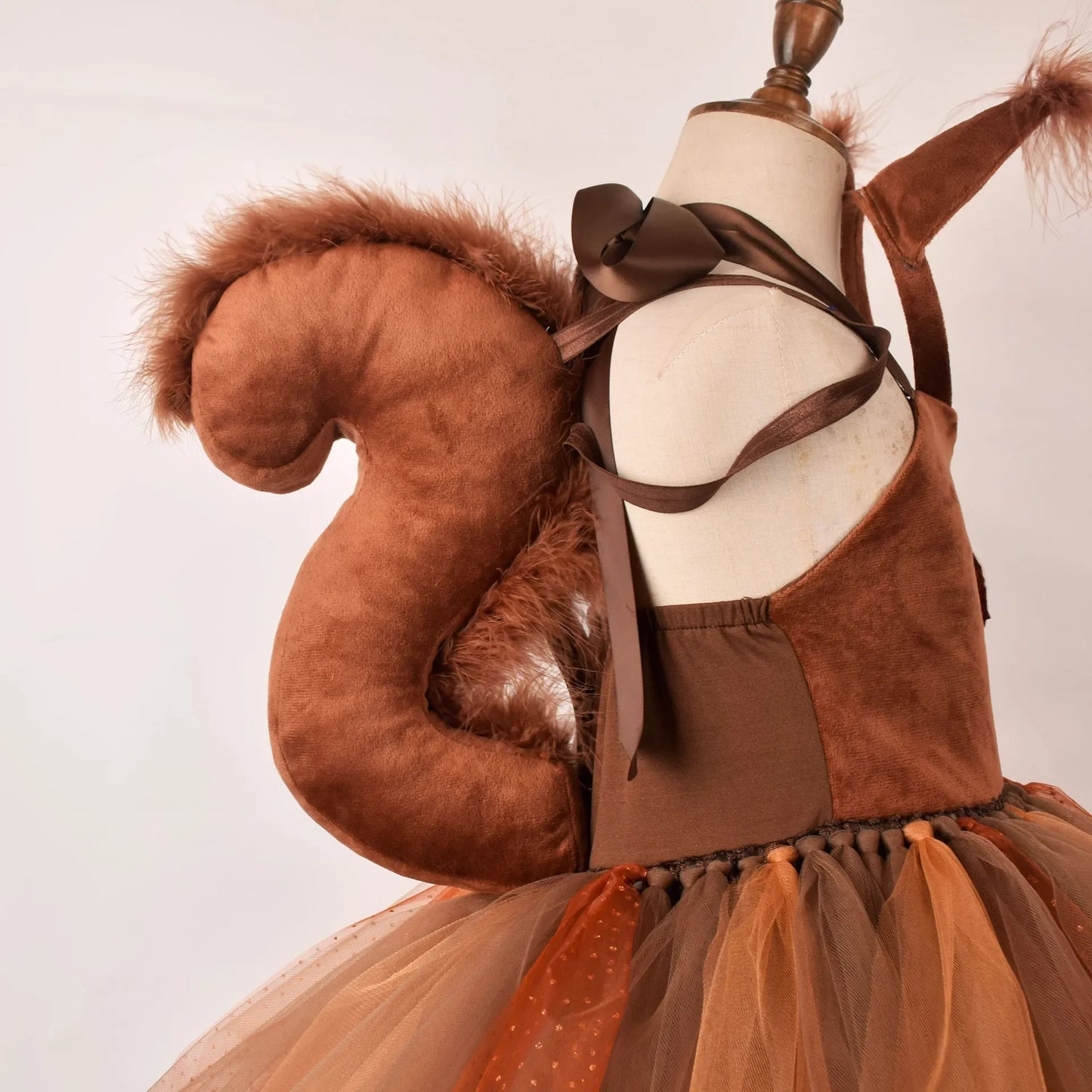Halloween Costume Children's Squirrel Dress Animal Cute Dress Children's Day Performance Costume Role Play Tutu Dress 2-12Y