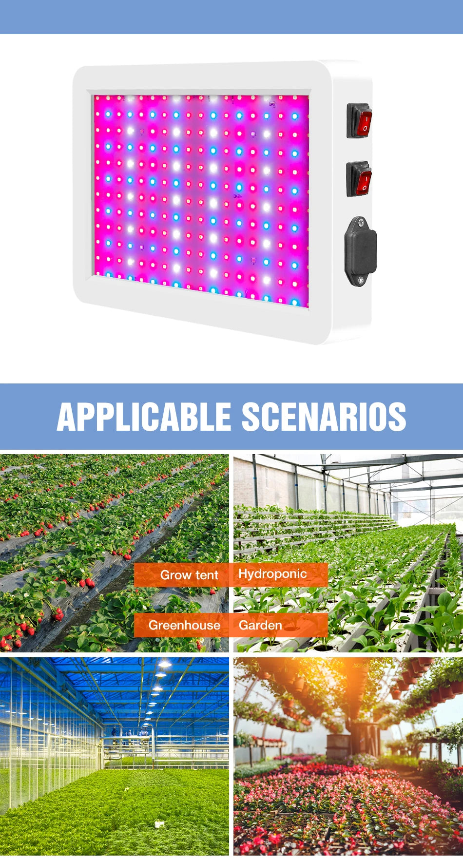 500W 300W LED Full Spectrum Plant Grow Light IR UV Indoor Flower Hydroponics Greenhouse Tent Vegetables Cultivation Growing Lamp
