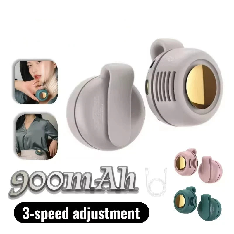 Silent Mini Bladeless Fan Electric Small fan Clip on Shirt Waist Portable Mini Bladeless Fans 3-Speed For Outdoor 2026