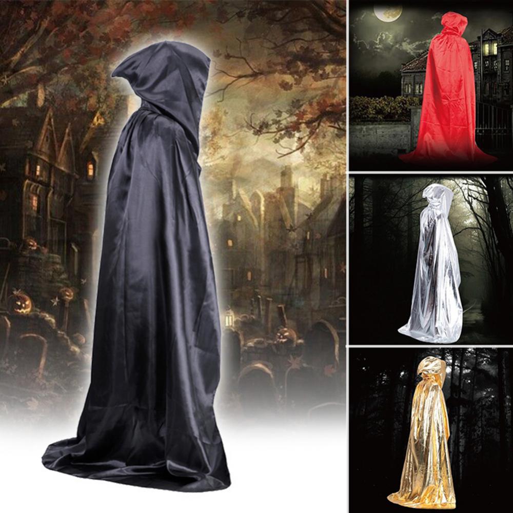Halloween Medieval Robes Witch Wizard Cloak Cape Party Death Ghost Devil Cosplay Costumes Halloween Hooded Cloak
