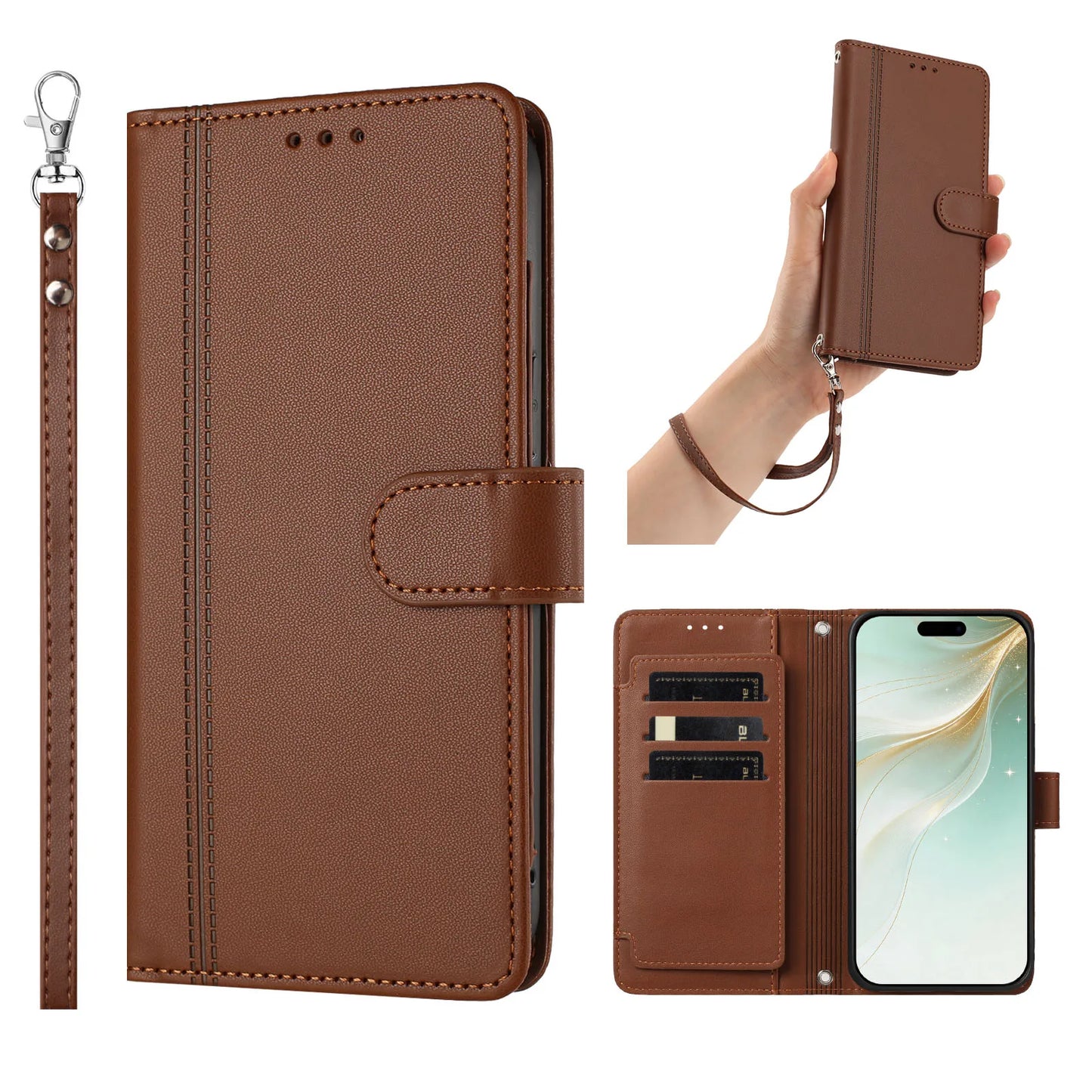 PU Leather Flip Phone Case For Oneplus 8T 9R 10T 11R 12R 13R 15T Holder 9 Card Slots Wallet Cover For Oneplus 13 12 11 10 9 Pro