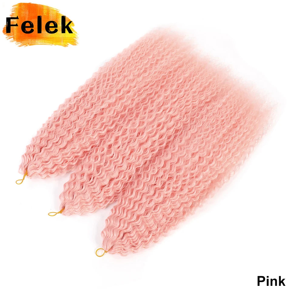 3-7Pcs Synthetic Brazilian Crochet Braids Hair for Women 20-28" Ombre White African Curls Kinky Curly Braiding Hair Extensions