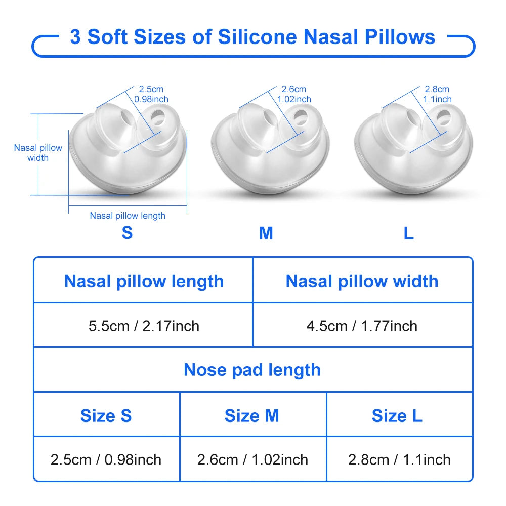 All-in-One P10 CPAP Nasal Pillow Replacement Kit AirFit P10 CPAP Nasal Pillow Set with Headgear 3 Cushions Tubing & Frame System