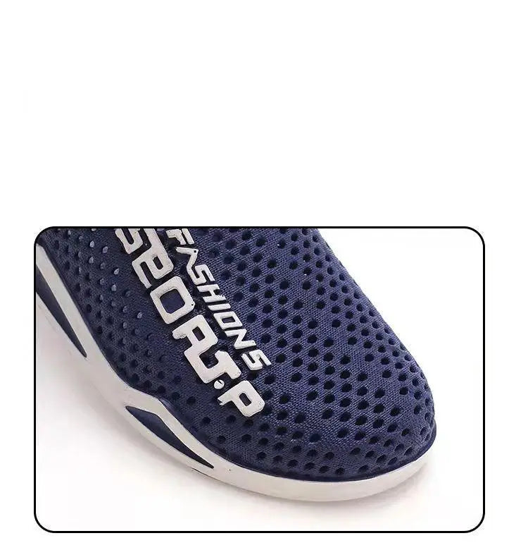 39-44 Mens Mules Clogs Summer Sandals Male Slippers Soft Bottom Beach Shoes Slip-On Zapatos Breathable Non-Slip Hollow Footwear