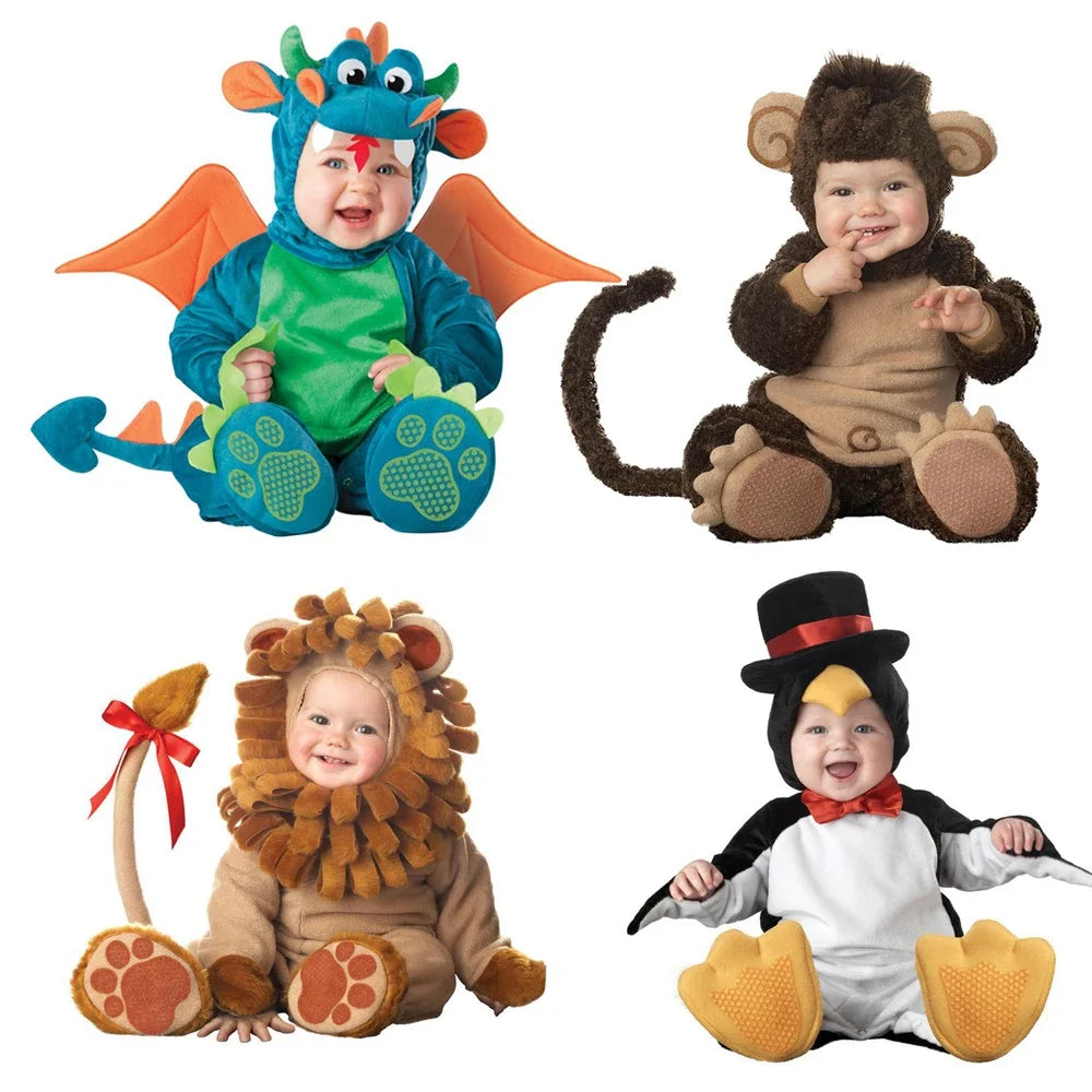 Halloween Costume Baby Boy Clothes Girls Monkey Polar Bear Romper Kids Clothing Set Baby Hat Socks Toddler Set