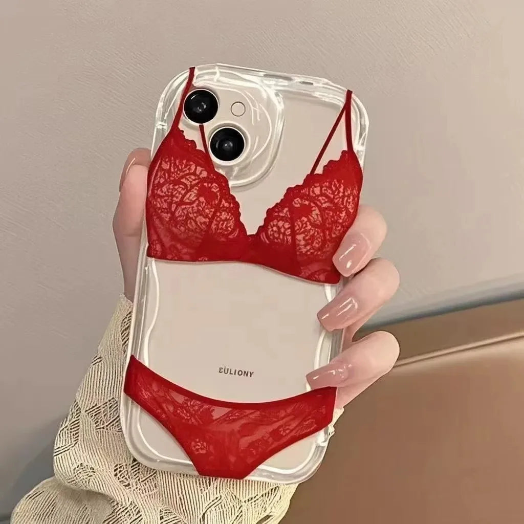 Fashion Sexy Lace Phone Case For iPhone 17 16 16e 15 14 13 12 11 Pro Max Mini X XR XSMAX 8 7 6S Air Plus 3D Wave Soft Back Cover