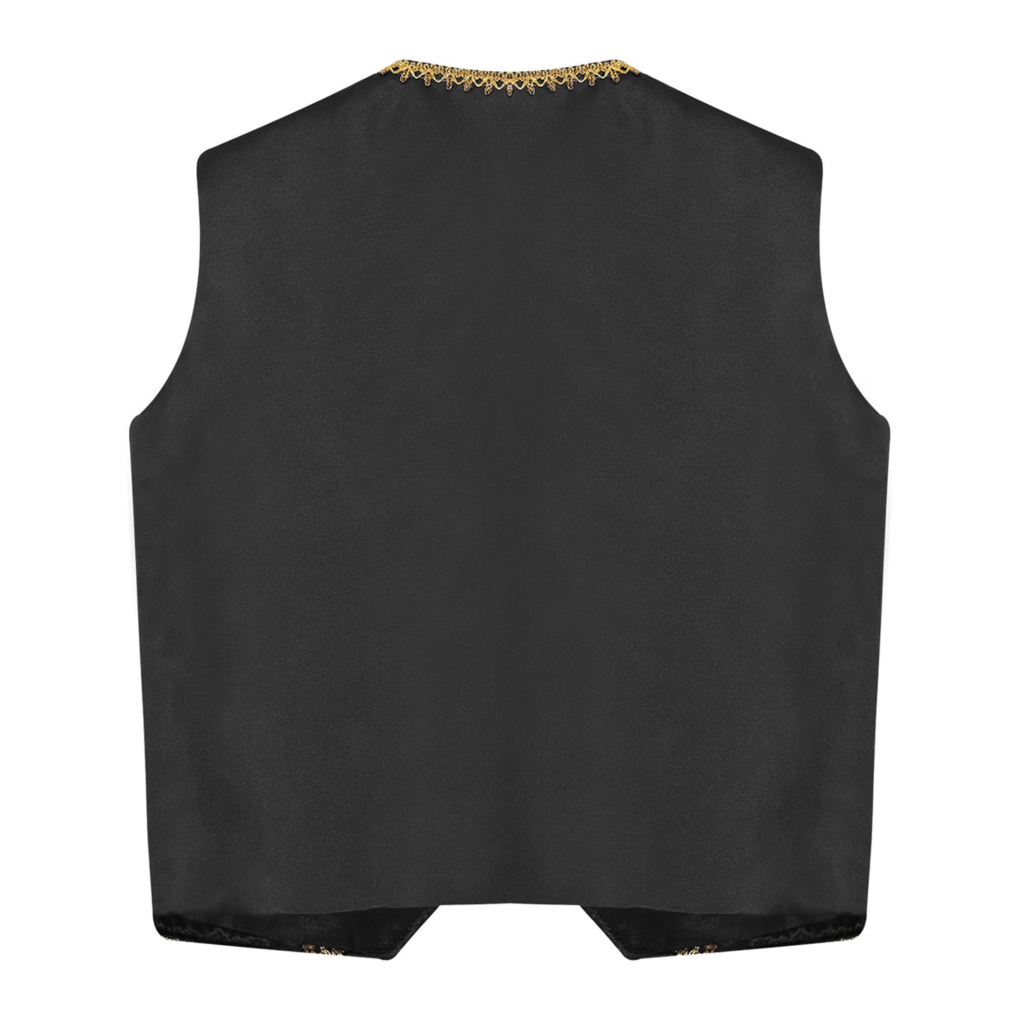 Kids Girls Boys Medieval Steampunk Costume Arabian Prince Sleeveless Golden Trim Waistcoat Vest Halloween Cosplay Fancy Dress Up
