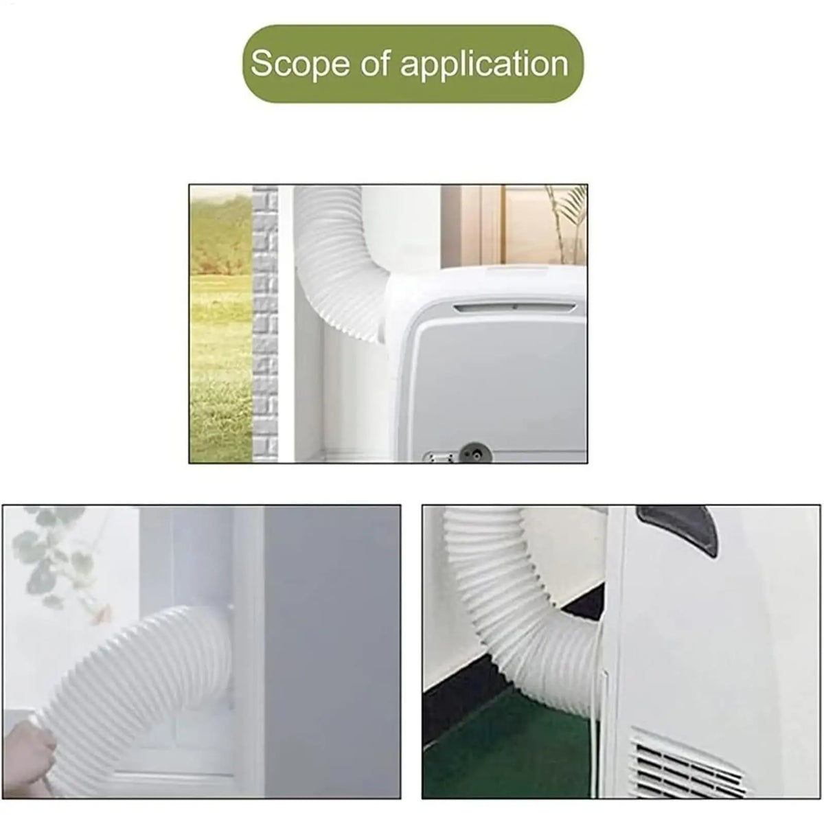 AC Hose Connector 15cm Adapter Threaded No Clamp Round Exhaust Extension Coupler Universal Air Conditioner Window Kit Part