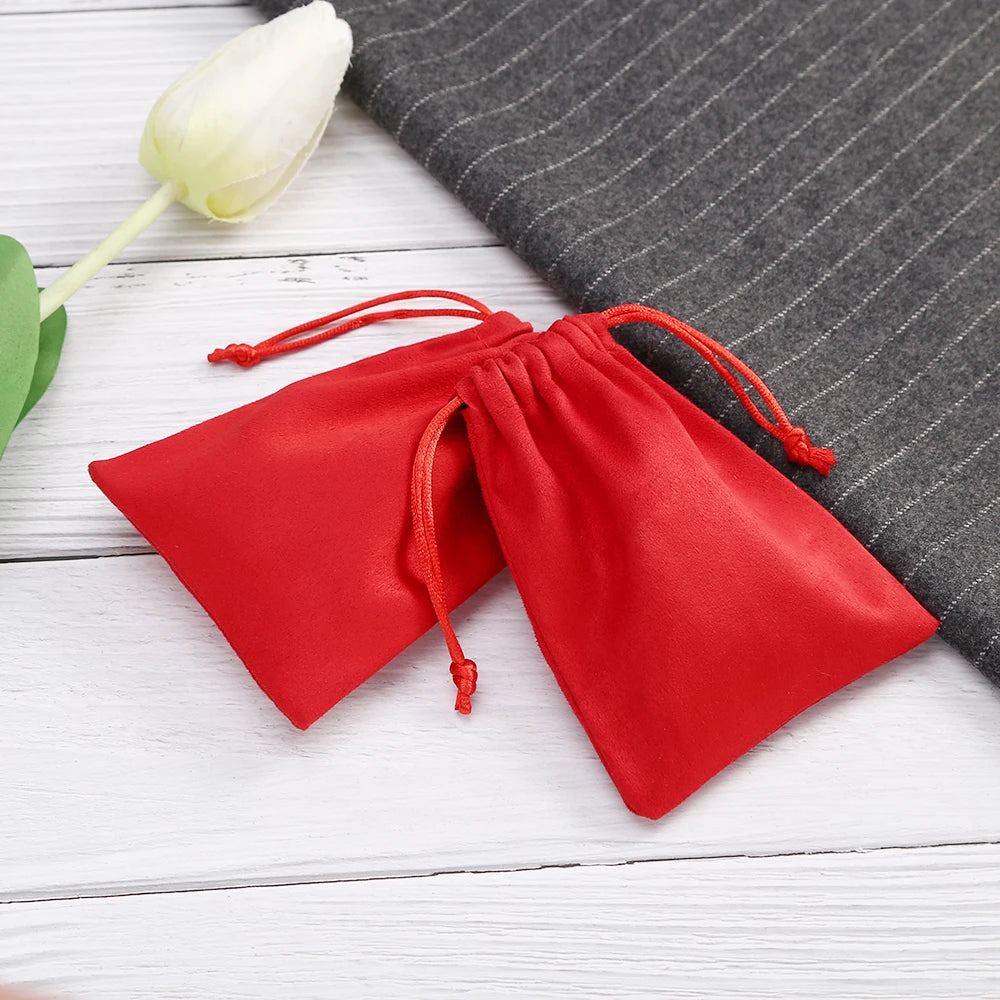 50pcs 7x9cm Light Blue Flannel Drawstring Packing Jewelry Packaging Display Luxury Velvet Suede Pouches Wedding Favors Gift Bags