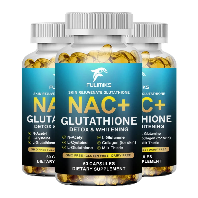 Glutathione & NAC Detox Formula Capsules, Supports Antioxidant Protection, Liver Function, Skin Brightening & Immune Balance