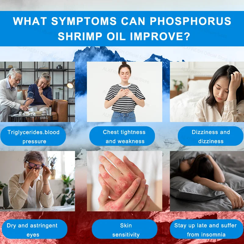 Krill Oil Capsules Support Cardiovascular and Eye Health Brain Cognitive Function Relieve Joint Inflammation Pain Improve mood