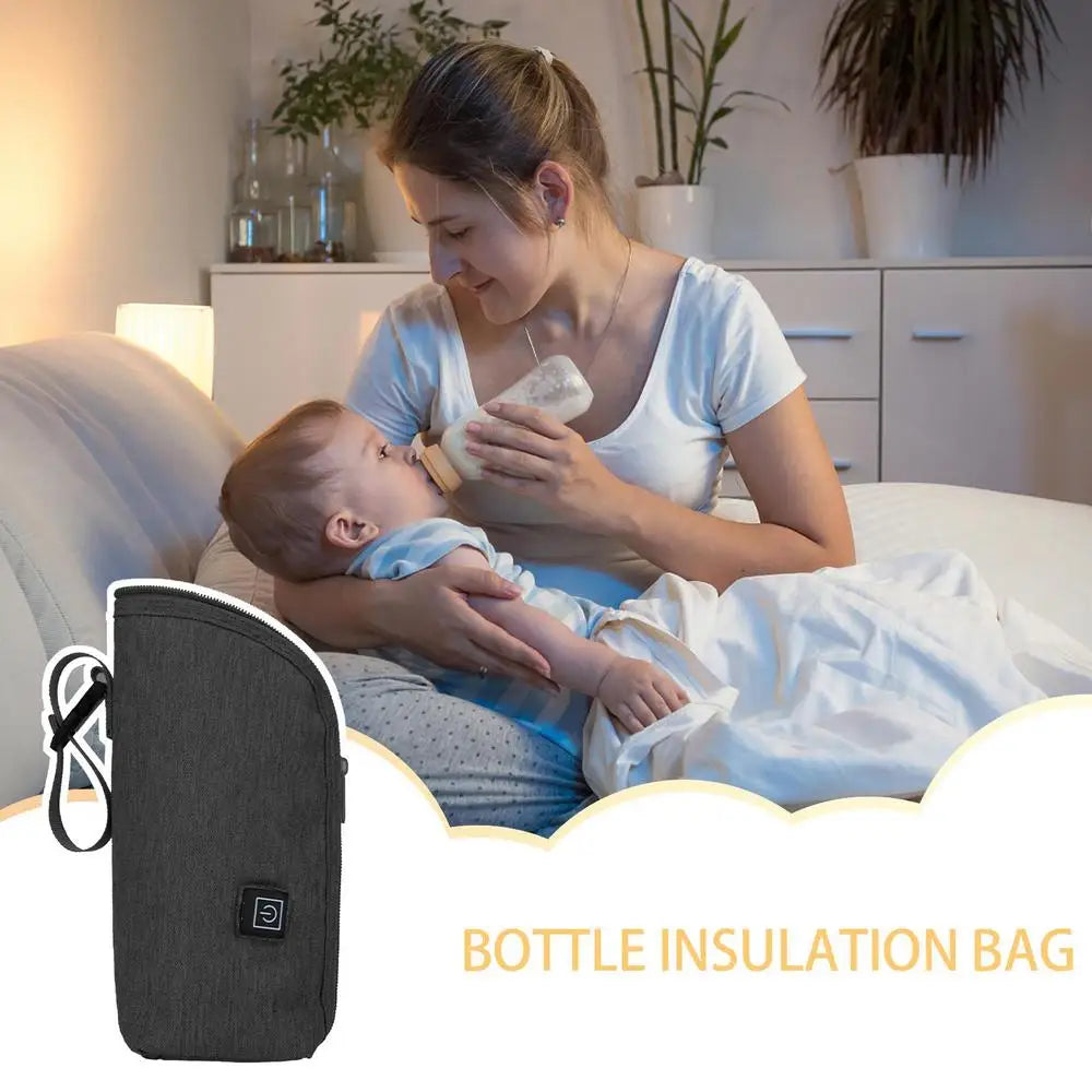 USB Baby Bottle Warmer 3-speed Temperature Adjustment Breastmilk Storage Tote Insulated Milk Bottle Bags For Outdoor Car Travel