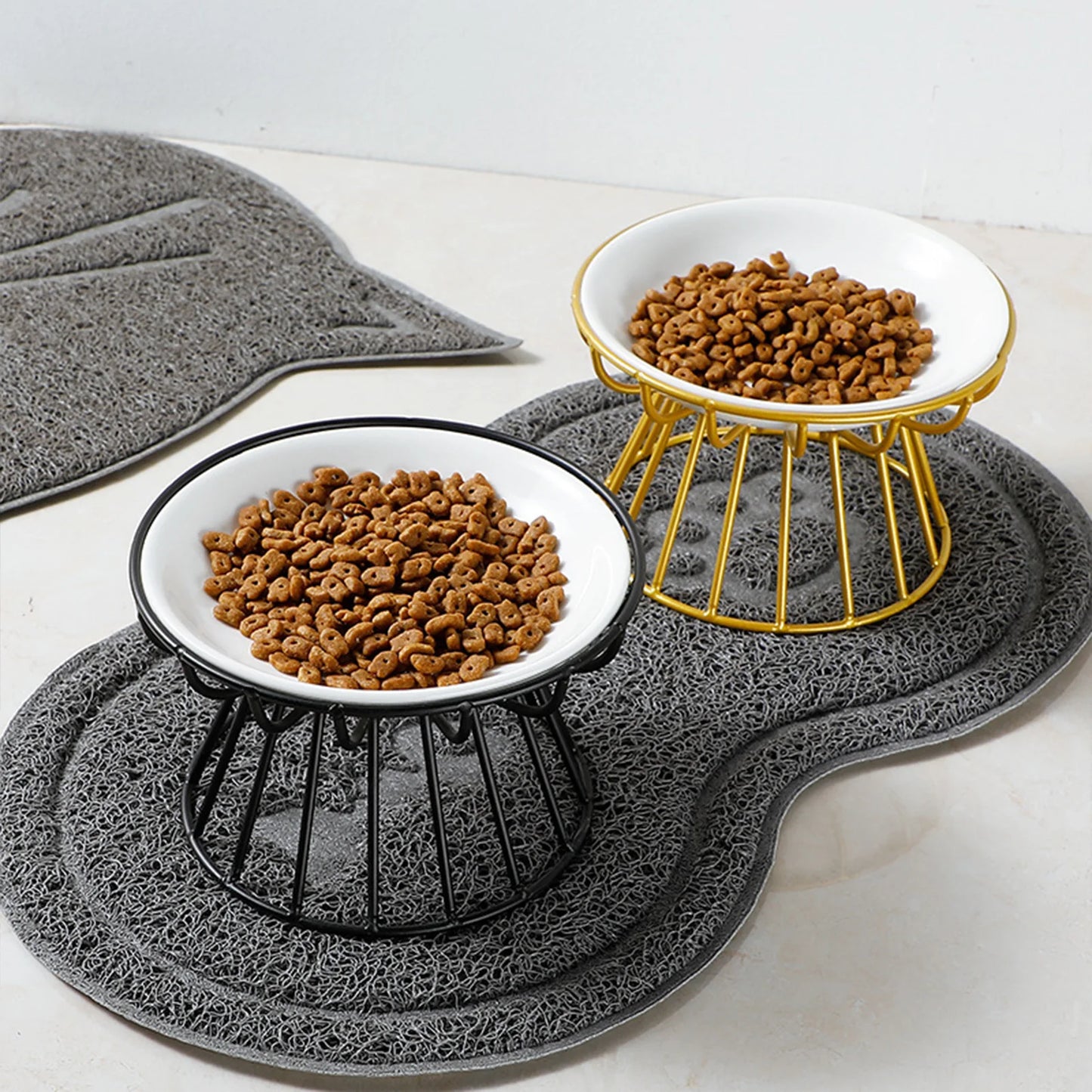 1pcs Ceramic Cat Food Bowl Wide  Safe Pets Water Food Bowls Non Slip Shallow Dish for Kitten Puppy Food Water Feeding