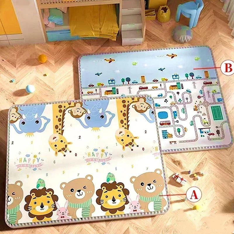 Thicken 1cm/0.5cm Baby Crawling Play Mats 200*180cm Folding Mat Carpet Play Mat for Children's Safety Rug Toys Gift Have Creases
