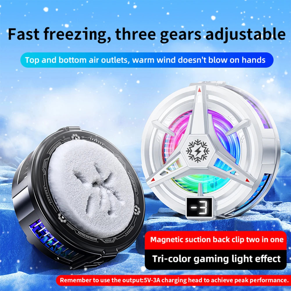 TL07 Magnetic Back-clip Phone Cooler 3 Speeds Semiconductor Cooling Fan Mobile Phone Heatsink 3 Speed Radiator for iPhone
