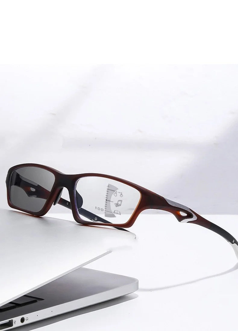 1pc Men TR90 Bifocal Anti Blue Light Reading Glasses Photochromic Presbyopic Sports Glasses for Outdoor Fishing Daily Use