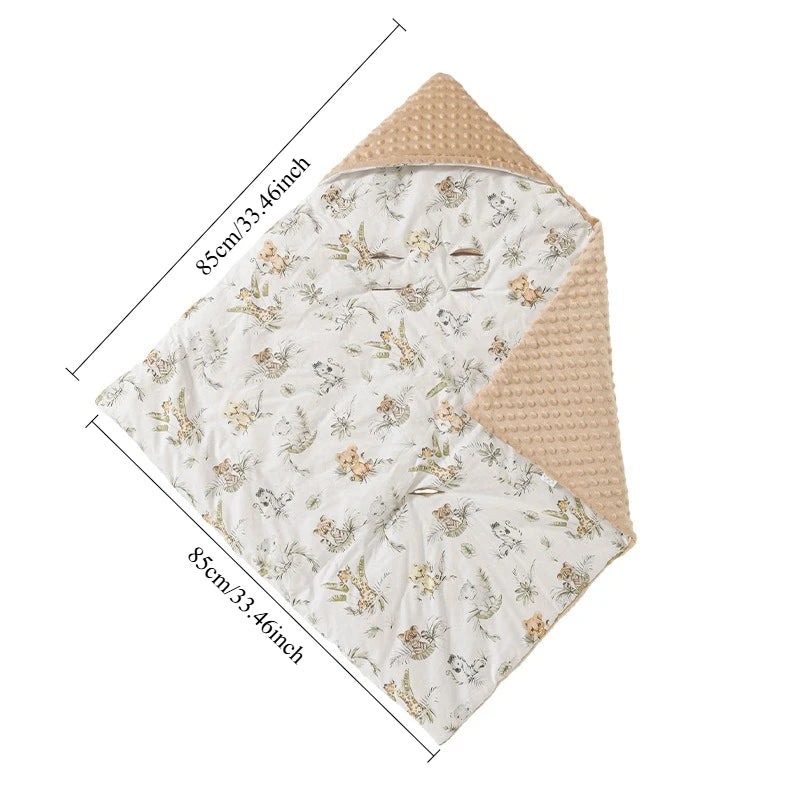 Baby Stroller Blanket Newborn Safety Seat Basket Sleeping Blankets Fleece Quilt Baby Swaddle Wrap Hooded Stroller Cover