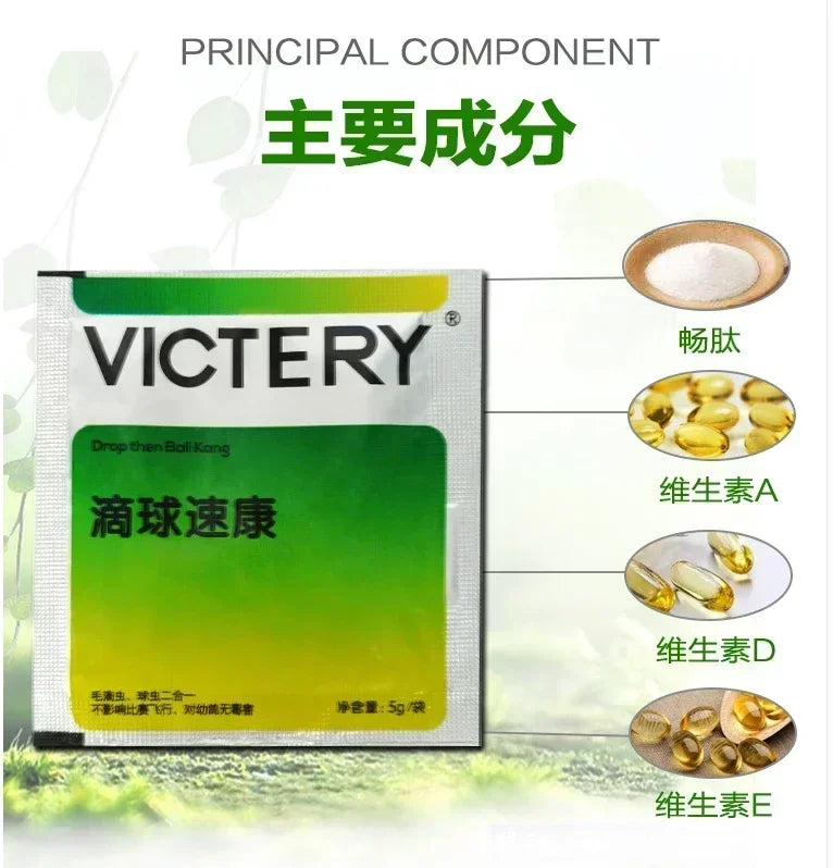 Trichomonas coccidia 2-in-1 powder for racing pigeons In vivo deworming pigeon weight loss brown blood stool medicine 5g*10 bags