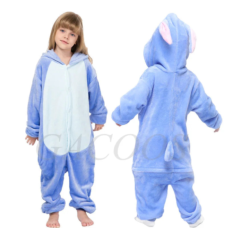 2024 Kigurumi Cat Onesie Kids Unicorn Pajamas For Children Animal Cartoon Blanket Sleepers Baby Costume Winter Boy Girl Jumspuit