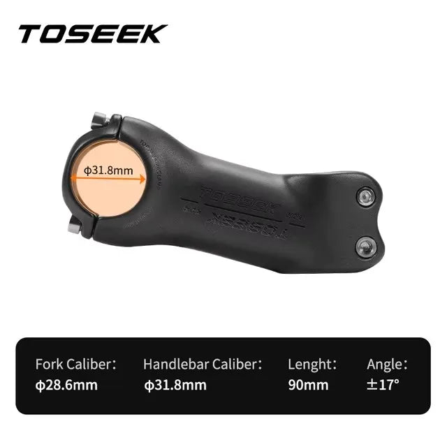 TOSEEK K04 Carbon Stem 6/17Degree Mountain Bike Stem 31.8mm Handlebar Stems 70/80/90/100/110/120/130mm Black Matt Bicycle Parts