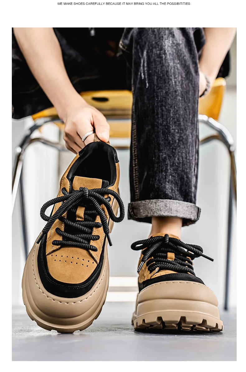 Loafers Casual Sneaker Thick Bottom Men's Sneakers Fashion Sports and Leisure Wear-resistant Shoes for Men Soft and Comfortable