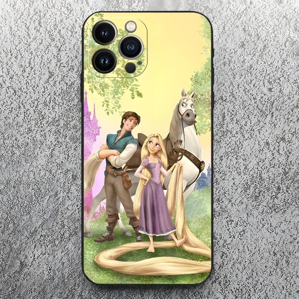 Rapunzel Phone Case for Iphone 17 16 15 14 13 12 11 Pro Max Xr X Xs Mini Plus Black Soft Silicone Cover
