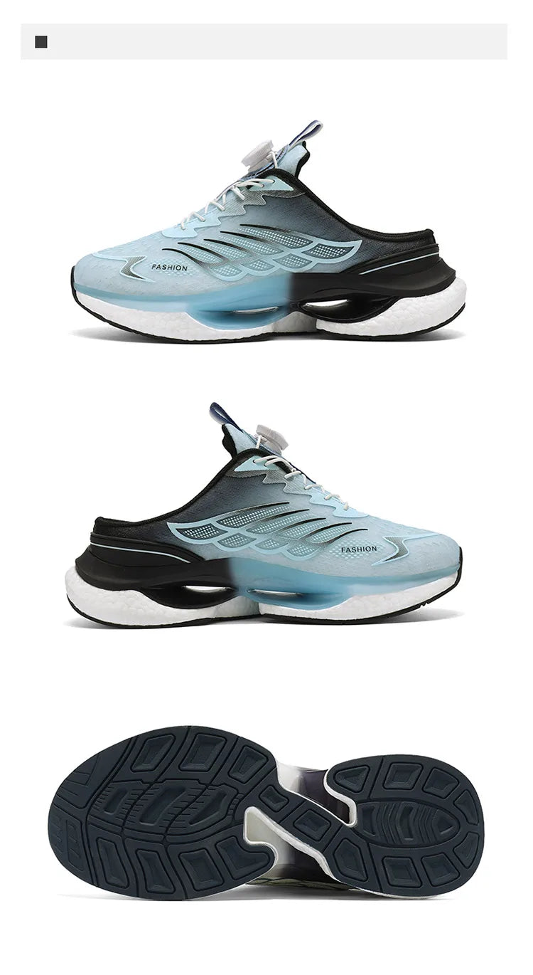 Mesh Half Shoes For Men Mules Closed-toe Casual Shoes Summer Backless Slippers Loafers Man Slides Mens Semi-Drag Sport Shoes