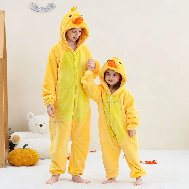 Kids Animal Capybara Kigurumi Costume Cosplay Cartoon Jumpsuit for Children Halloween Christmas Girls Boys Hooded Pajamas Onesie