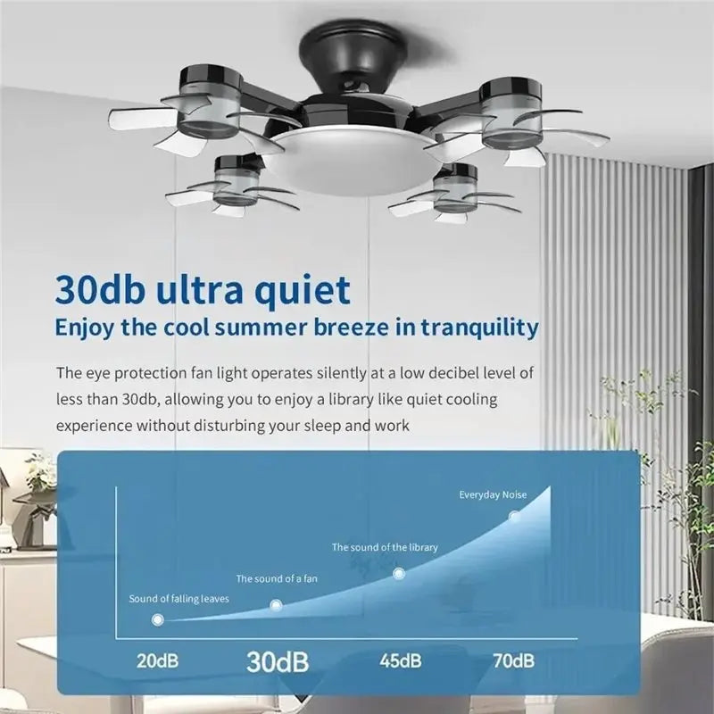 A74G-Fan Light 2-In-1 Drone Design Fan Light 60W With Remote Control For Entrance Hall Family Corridor Living Room