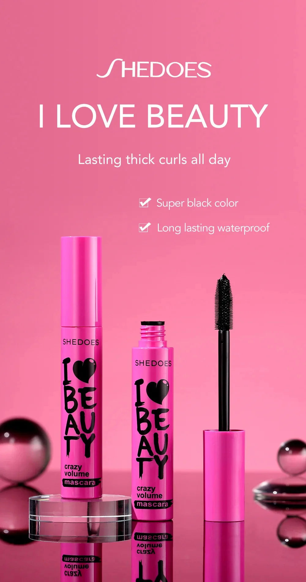 5D Waterproof Mascara Eyelashes Lengthening Long Lasting Silky Lash Black Eyelashes Extension Make Up Beauty Eye Korean Cosmetic
