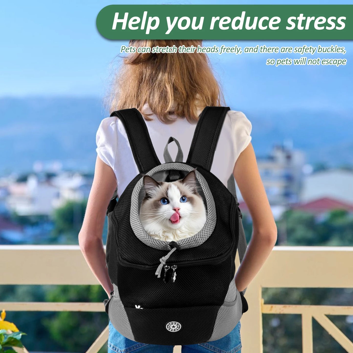 Pet Cat Carrier Backpack Breathable Oxford Cloth Portable Travel Puppy Dog Transport High-capacity Improve Air Circulation