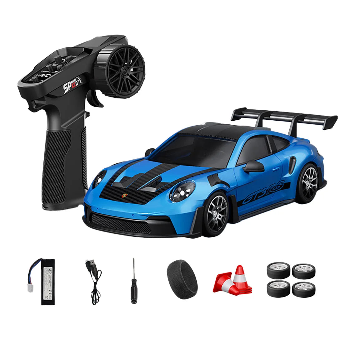 D24 1:24 RC Drift Car 4WD Proportional High Speed Racing Vehicle with ESP Gyro Underglow LED Dual Tires Remote Control Sport Car